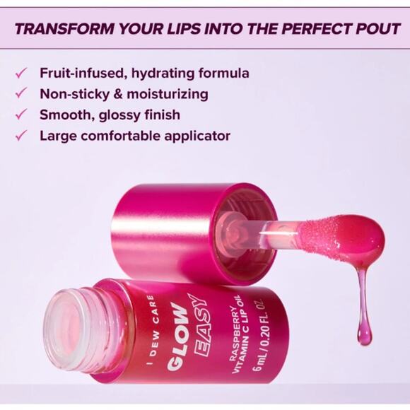 I Dew Care Raspberry Glow Easy Vitamin C Lip Oil 6 mL / 0.20 fl.oz. - Picture 5 of 8